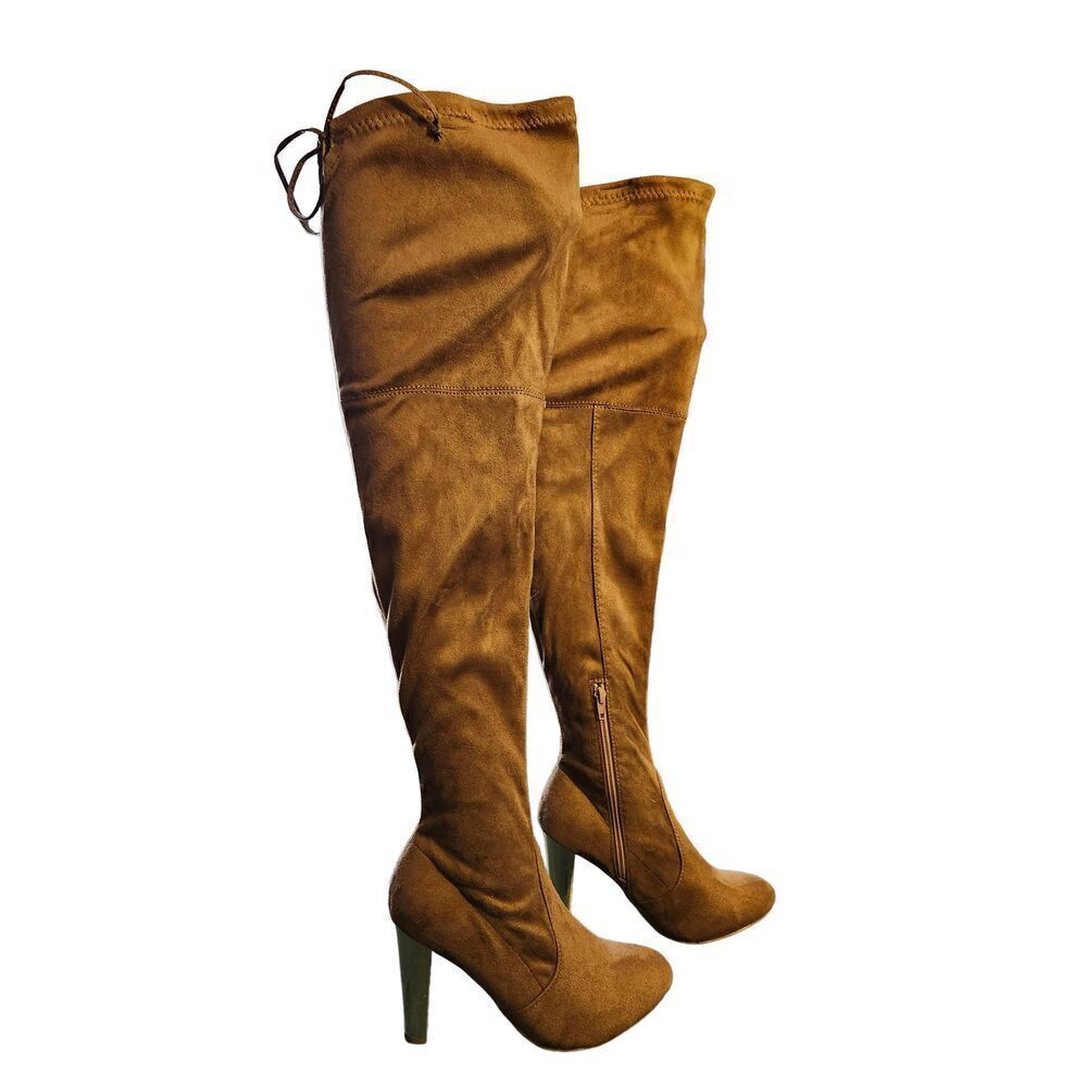 Wild Diva Over The Knee High Heel Boots Golden Heel Size 6.5